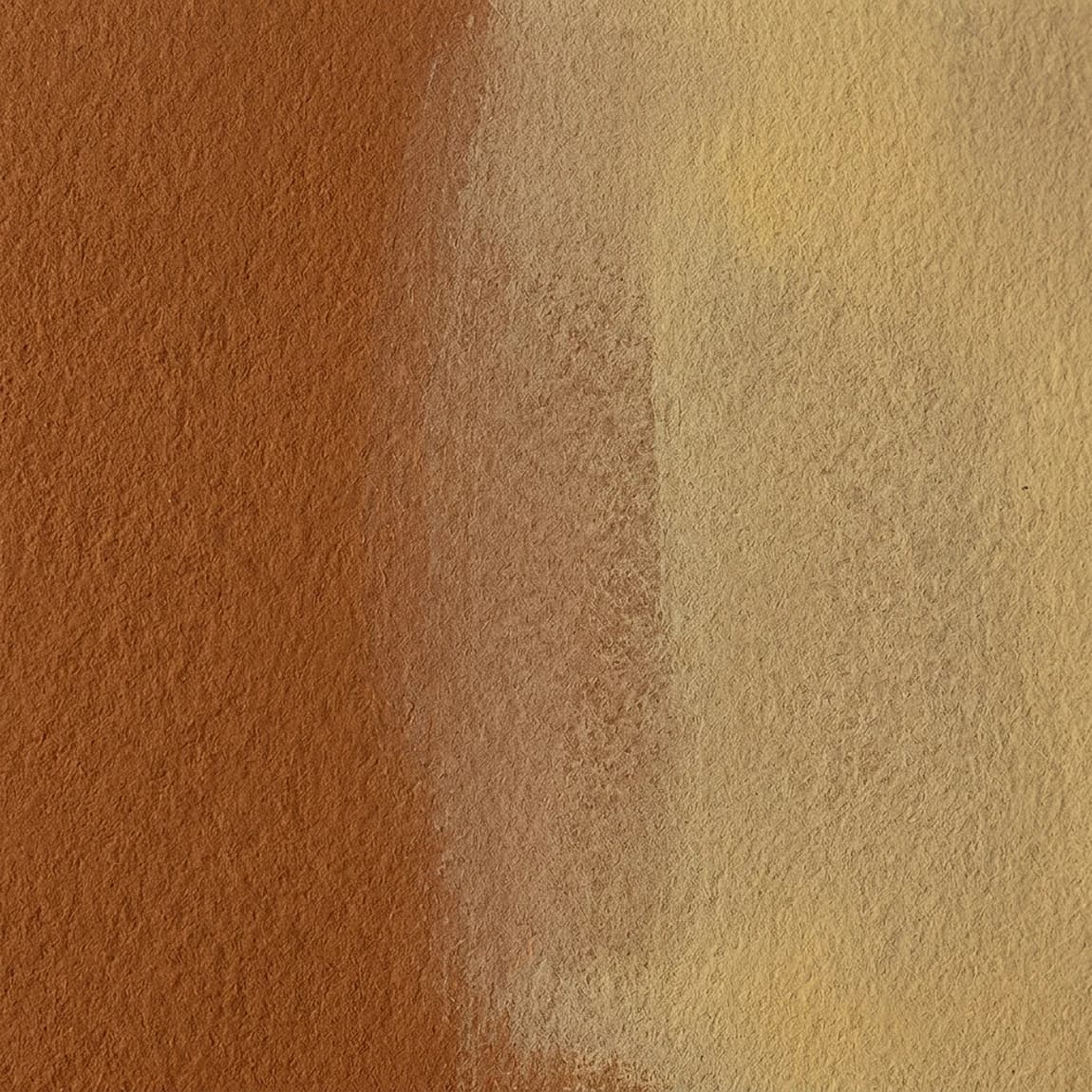 Muestras de color sobre revoco: rojo tierra, ocre claro y ocre amarillo, una junto a otra